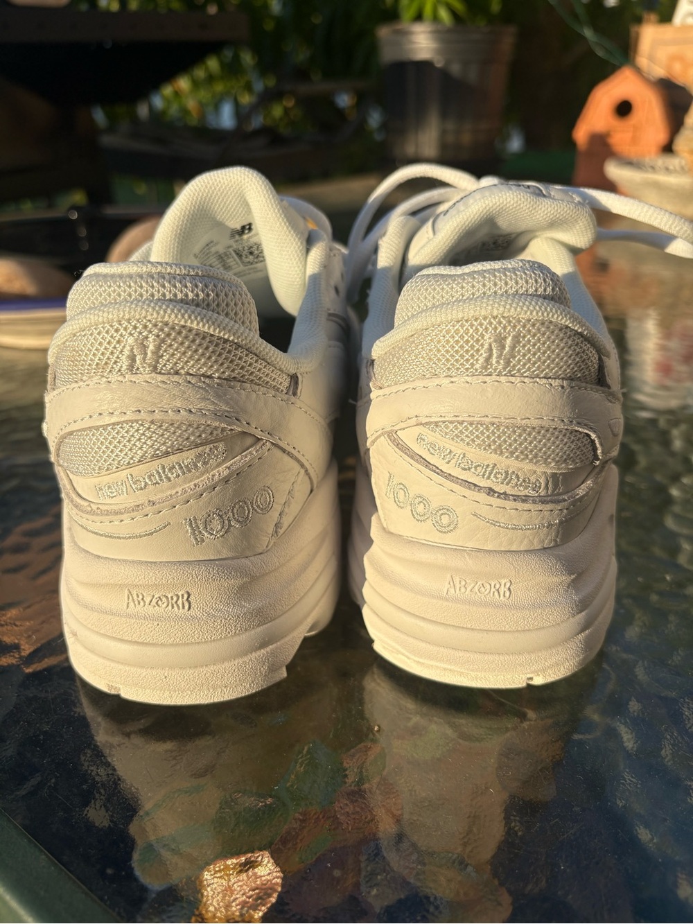 New Balance White Leather Mesh Dad Sneaker - Picture 4 of 7